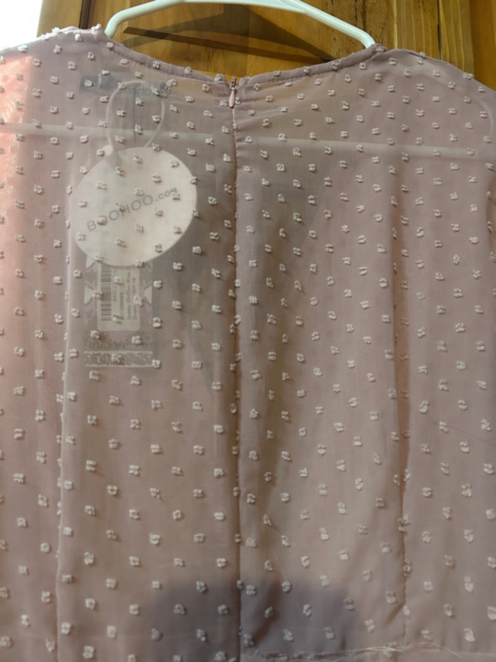 Boohoo Dusty Pink Textured Skater Dress-Size 12-NWT - Picture 5 of 6